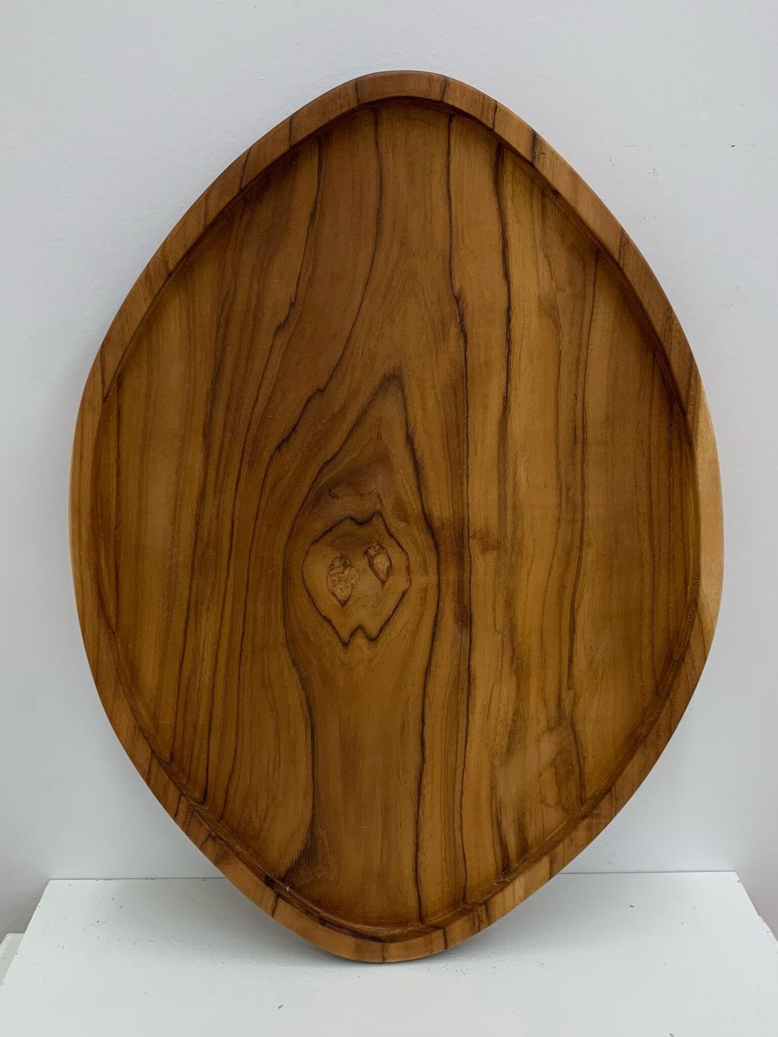 Oval Teak Wood Serving Tray 16&quot;, Uganda