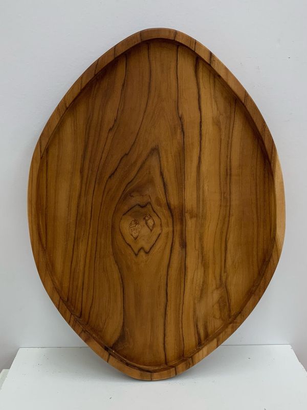 Oval Teak Wood Serving Tray 16&quot;, Uganda