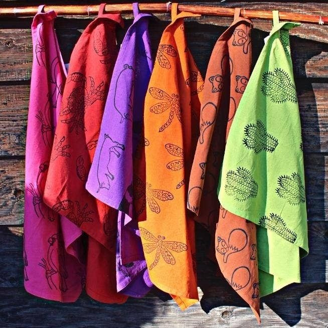Blockprint Dish Towel Colourful, Nepal