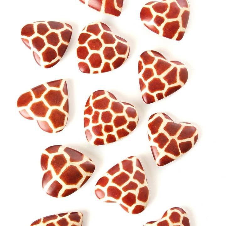 Giraffe Print Soapstone Heart, Kenya