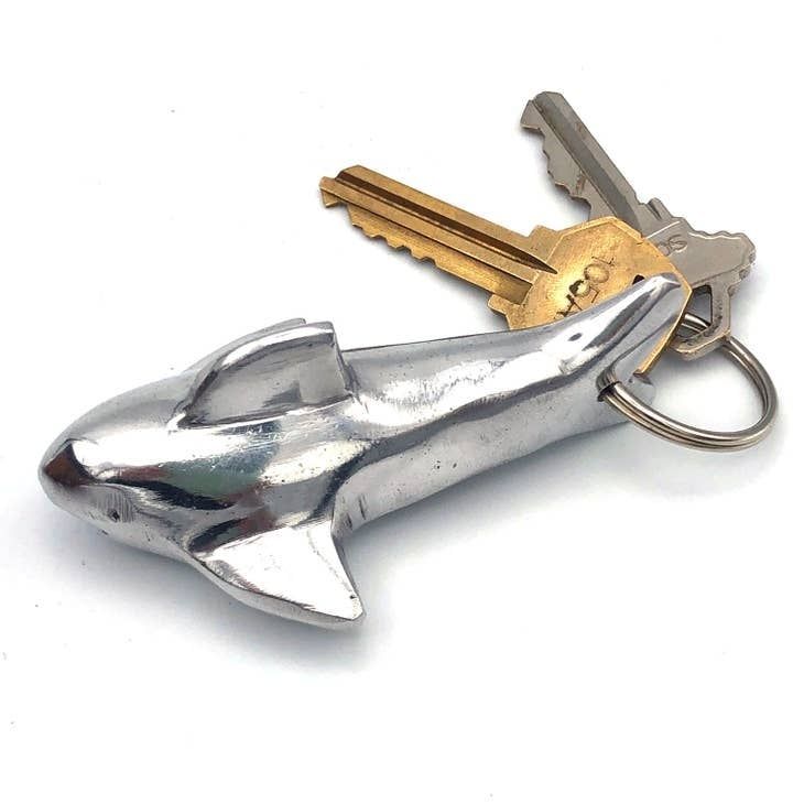 Recycled Aluminum Great White Shark Keychain, Nicaragua