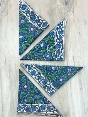 Sage and Blue Napkin, India