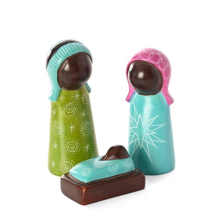 Colourful Soapstone Nativity Scene, Kenya