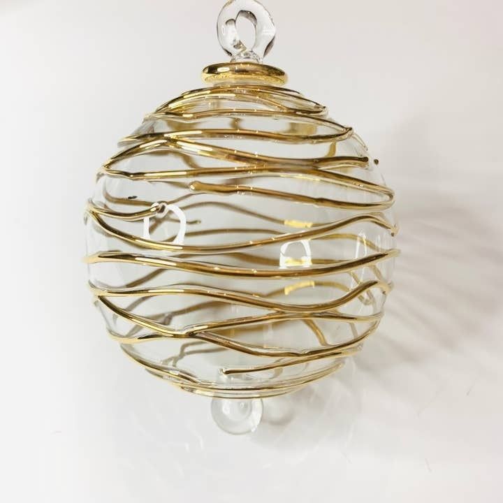 Blown Glass Ornament - Gold Spiral, Egypt
