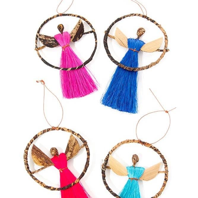 Banana Fiber Halo Angel Ornament, Kenya