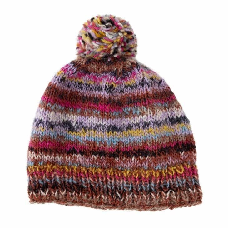 Warm Stripe Wool Hat, Nepal