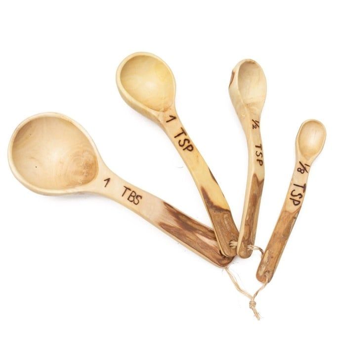 Hand Carved Wood Measuring Spoon Set Coffeewood, Guatemala