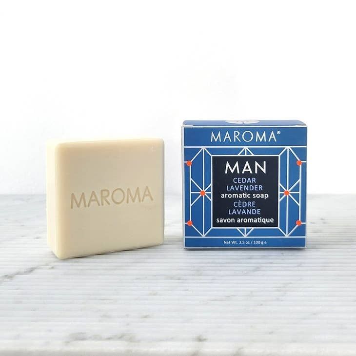 Maroma Man Face and Body Soap Cedar Lavender, India