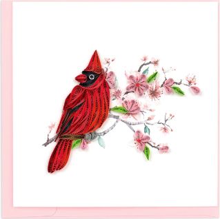 Cardinal and Cherry Blossom Quilling Card, Vietnam
