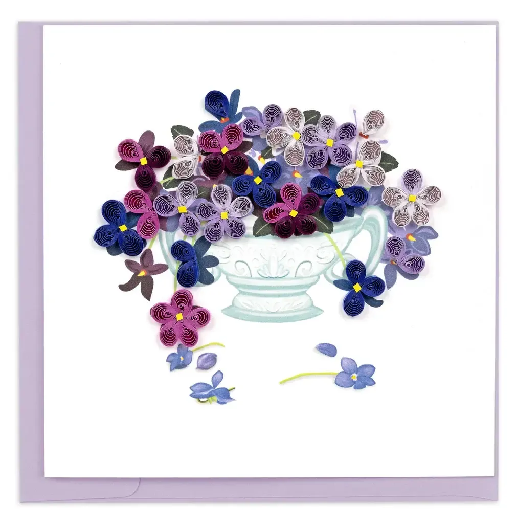 Violet Bouquet Quilling Card, Vietnam