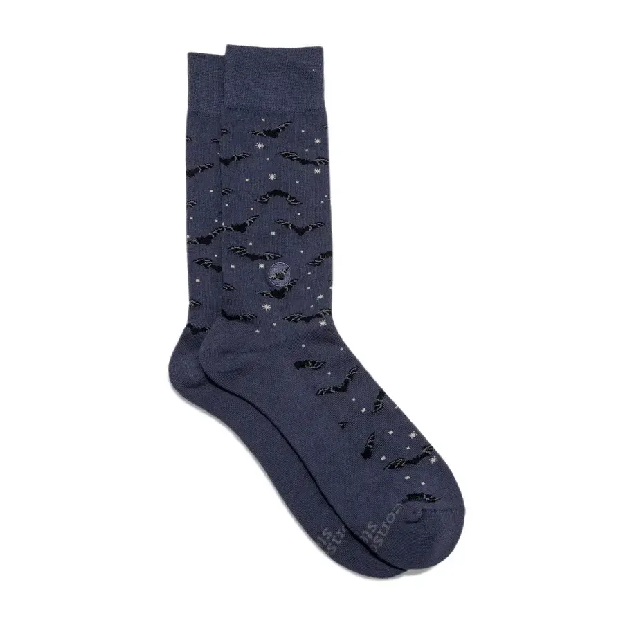 Conscious Step Socks that Protect Bats, Navy, Medium
