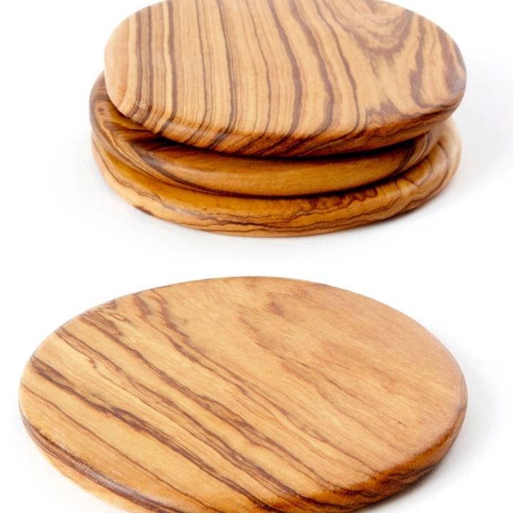 Olive Wood Coasters Set of 4, Kenya