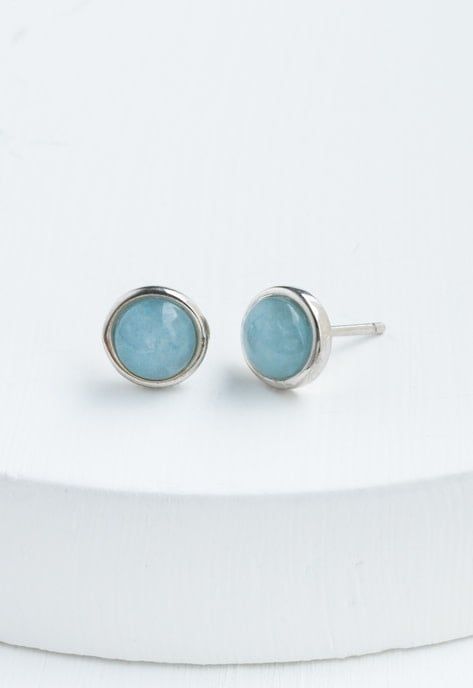 Breathe Aquamarine Studs, China