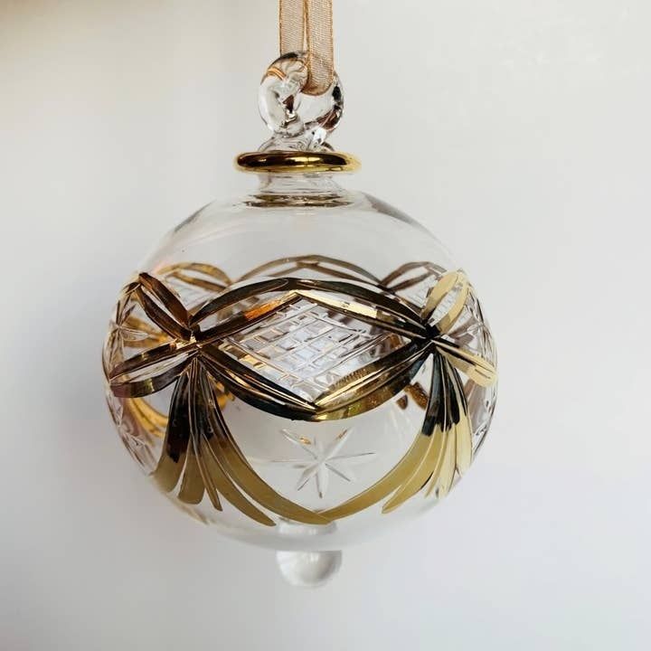 Blown Glass Ornament - Gold Garland, Egypt