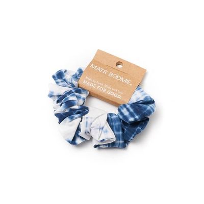 Shibori Tie Dye Scrunchie - Indigo, White, India