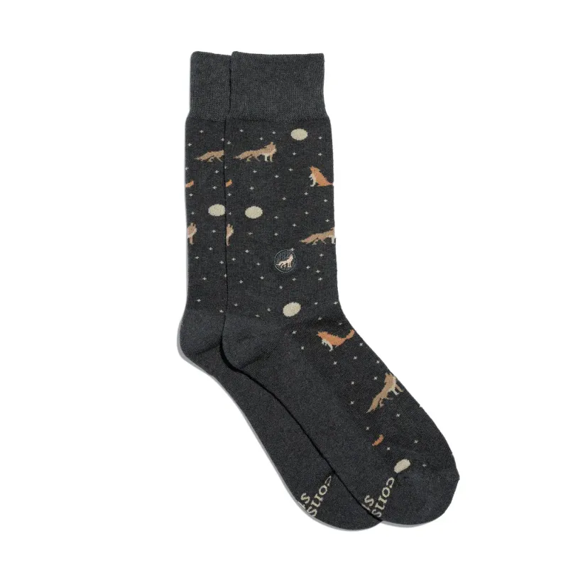 Conscious Step Socks that Protect Wolves, Grey, Small