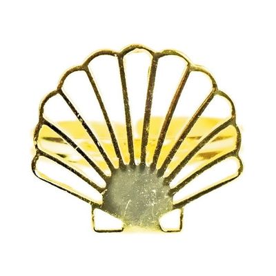 Golden Shell Adjustable Brass Ring, India