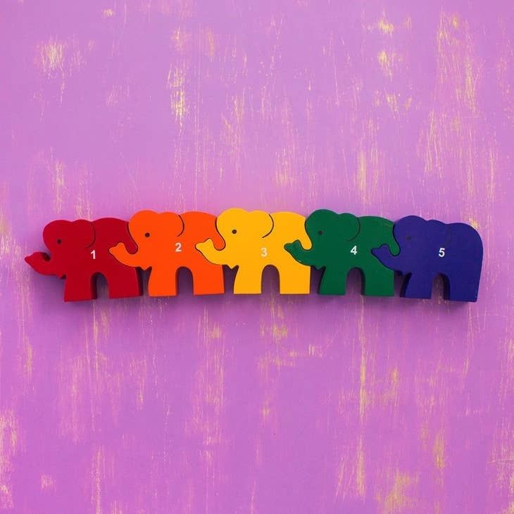 Wooden Puzzle Elephant Line, Sri Lanka