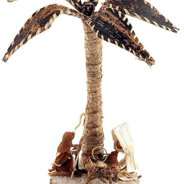 Banana Fiber Palm Tree Nativity Scene, Kenya