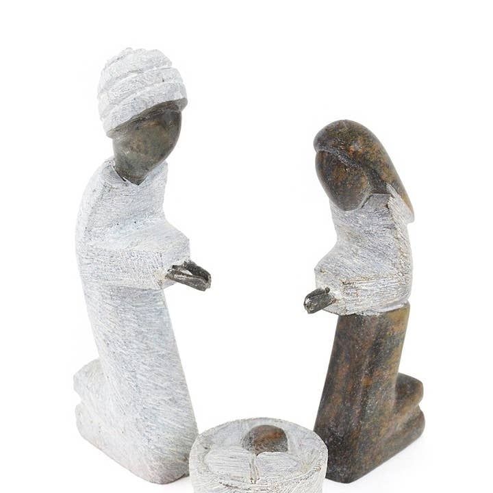 Serpentine Stone Kneeling Nativity, Zimbabwe