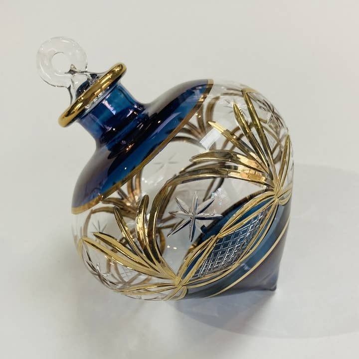 Blown Glass Ornament - Drop Blue, Egypt