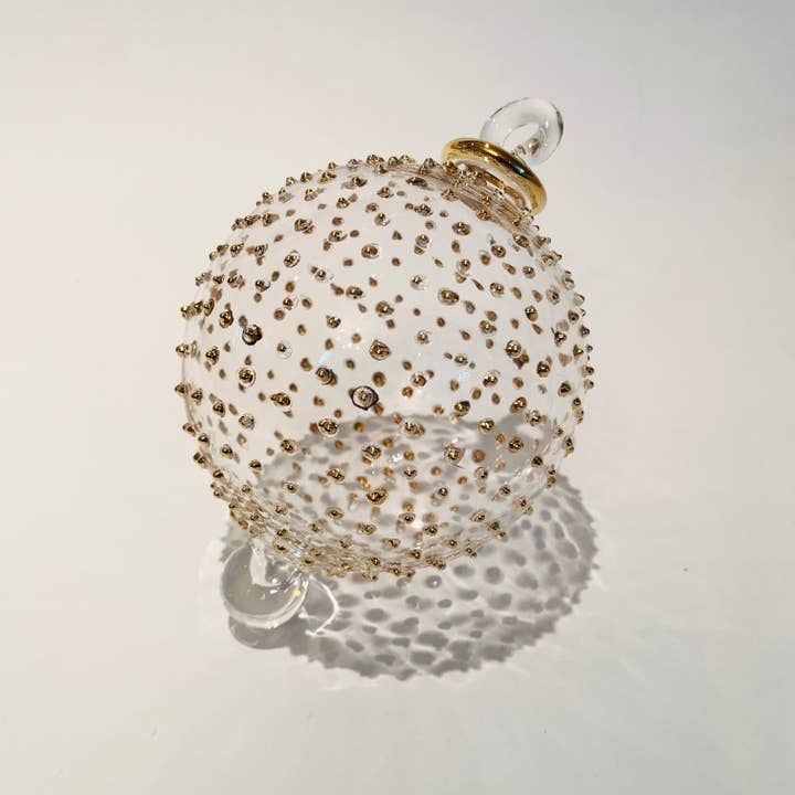 Blown Glass Ornament - Gold Dots, Egypt