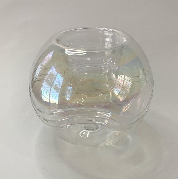 Blown Glass Candle Holder - Ocean Waves, Egypt
