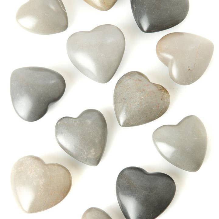 Gray Soapstone Heart Medium, Kenya