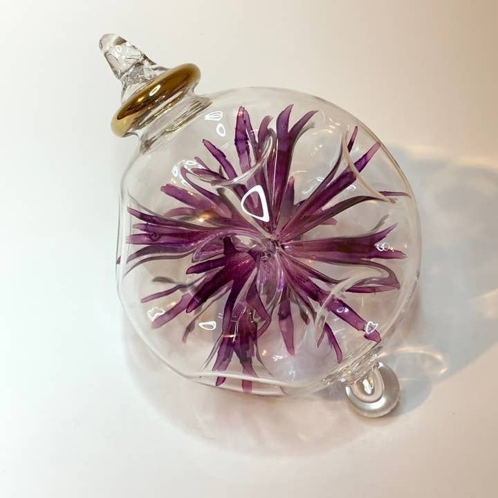 Blown Glass Ornament - Blossoms Mauve, Egypt