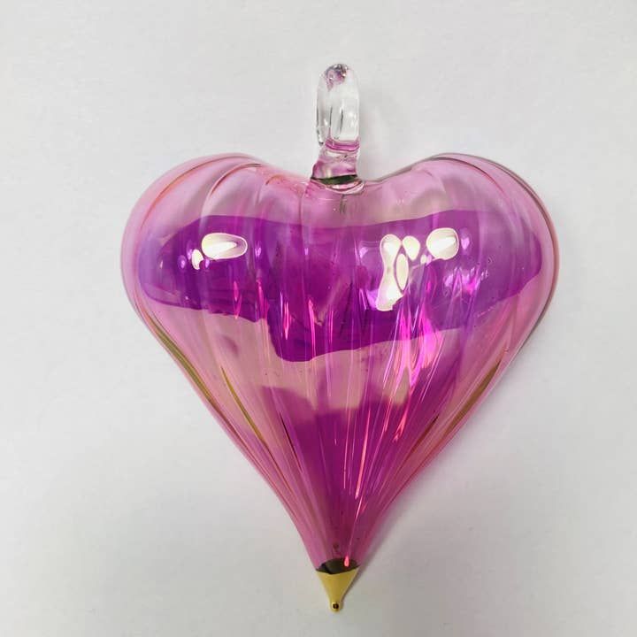 Blown Glass Ornament - Pink Heart, Egypt
