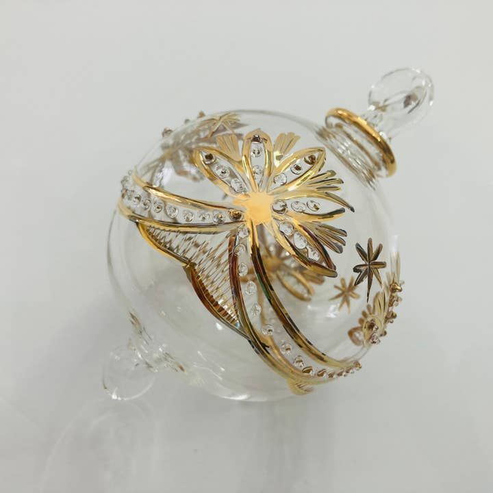 Blown Glass Ornament - Lotus Garland Gold, Egypt