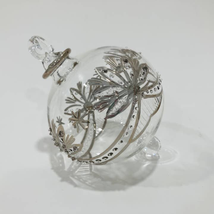 Blown Glass Ornament - Lotus Garland Silver, Egypt