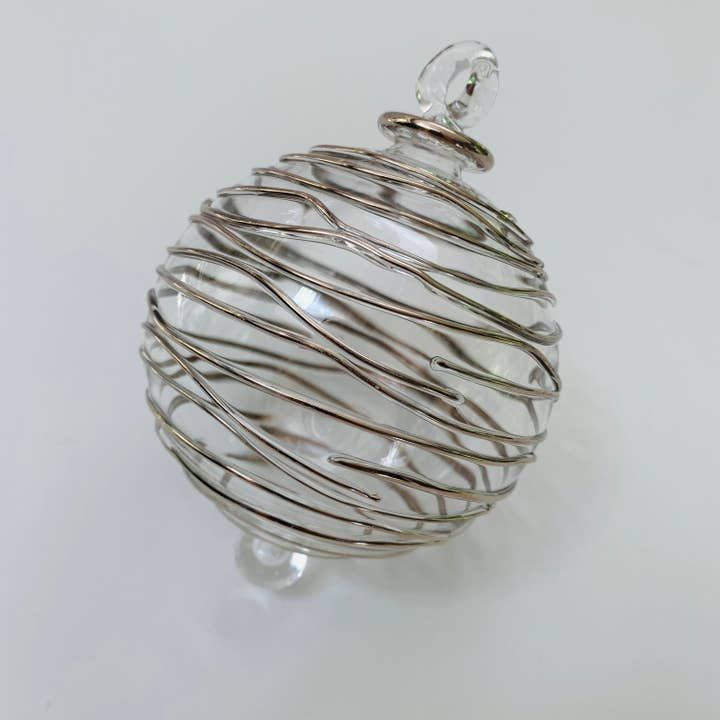 Blown Glass Ornament - Silver Spiral, Egypt