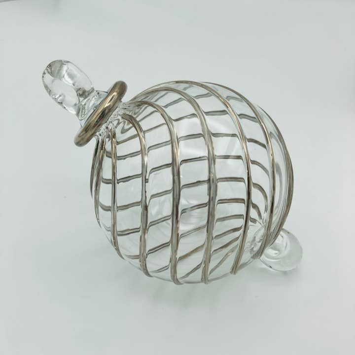 Blown Glass Ornament - Swirl Silver, Egypt
