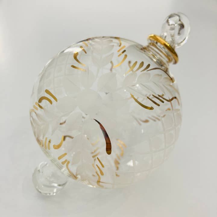 Blown Glass Ornament - Floral Gold, Egypt