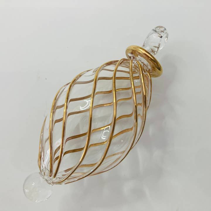 Blown Glass Small Ornament - Swirl Oval, Egypt