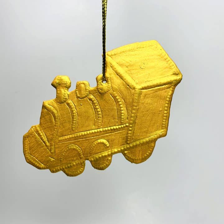 Gold Metal Train Ornament, Haiti