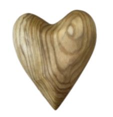 Olive Wood Heart Small, Palestine