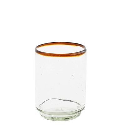 Medium Amber Rim Stacking Glass, Guatemala