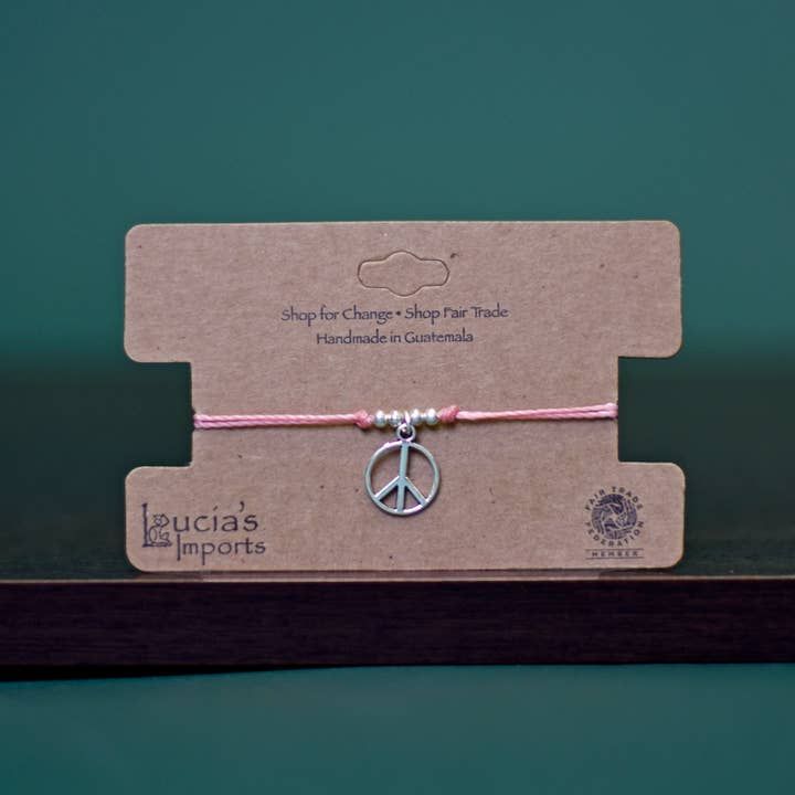 Peace String Charm Bracelet, Guatemala