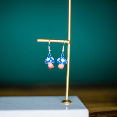 Mushroom Earrings, Guatemala