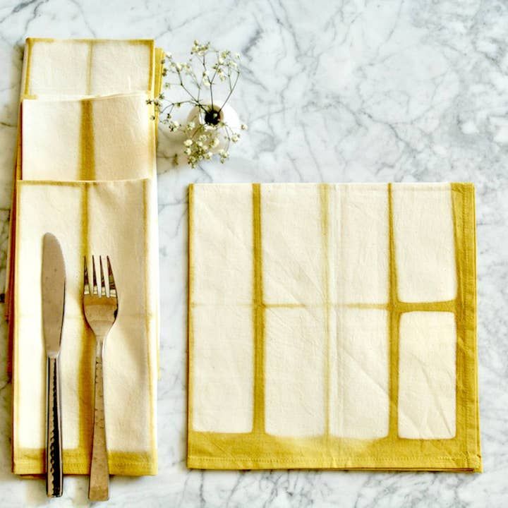 Yellow Itajime Napkin, India