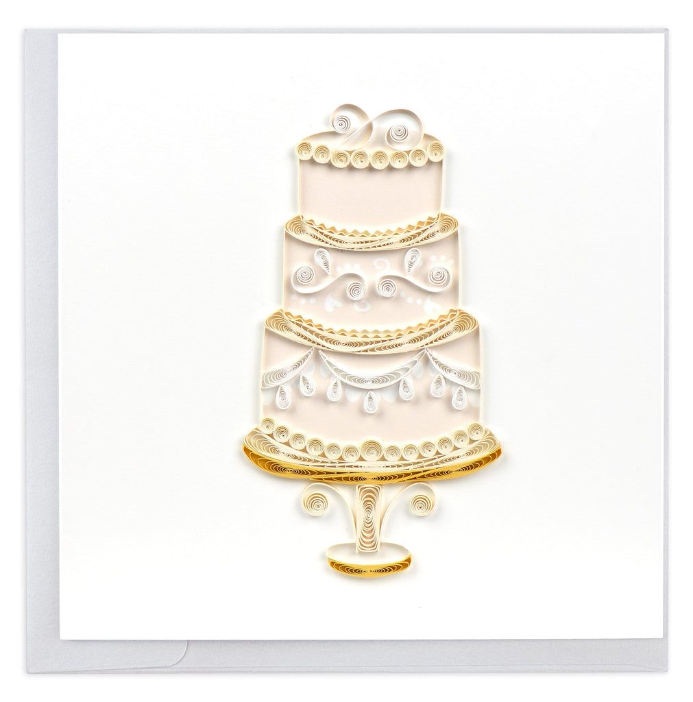 Elegant Wedding Cake Quilling Card, Vietnam