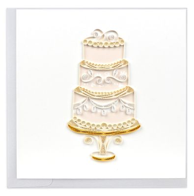 Elegant Wedding Cake Quilling Card, Vietnam