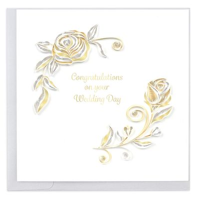 White Rose Wedding Quilling Card, Vietnam