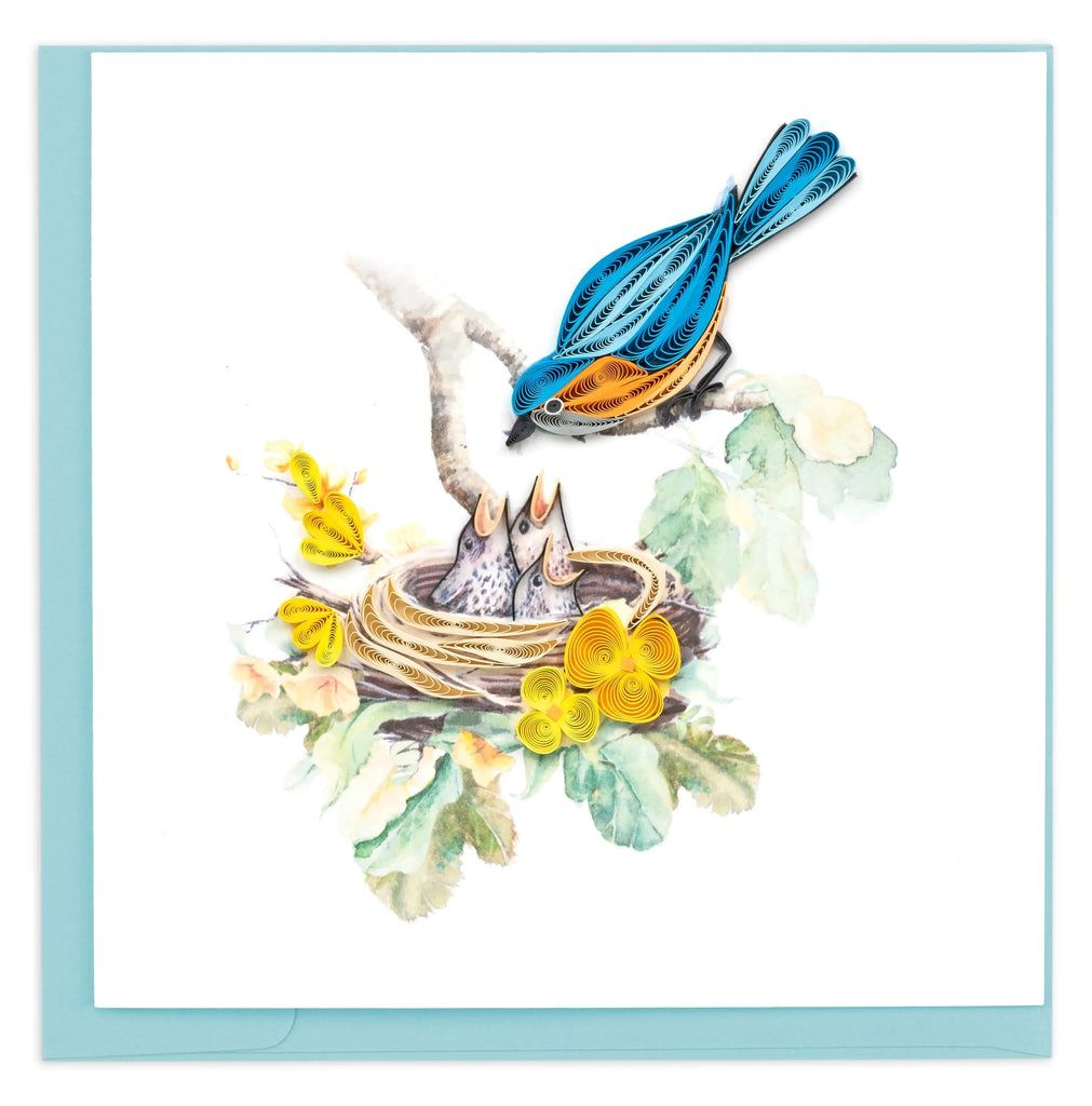 Bluebird and Babies Quilling Card, Vietnam