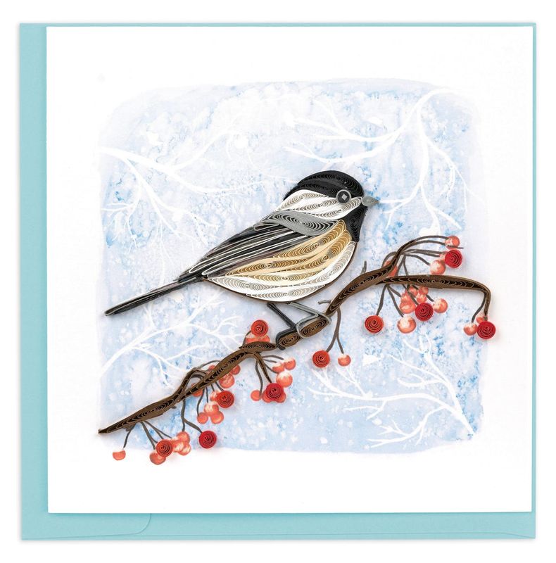 Winter Chickadee Quilling Card, Vietnam