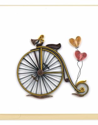 Vintage Bicycle Quilling Card, Vietnam