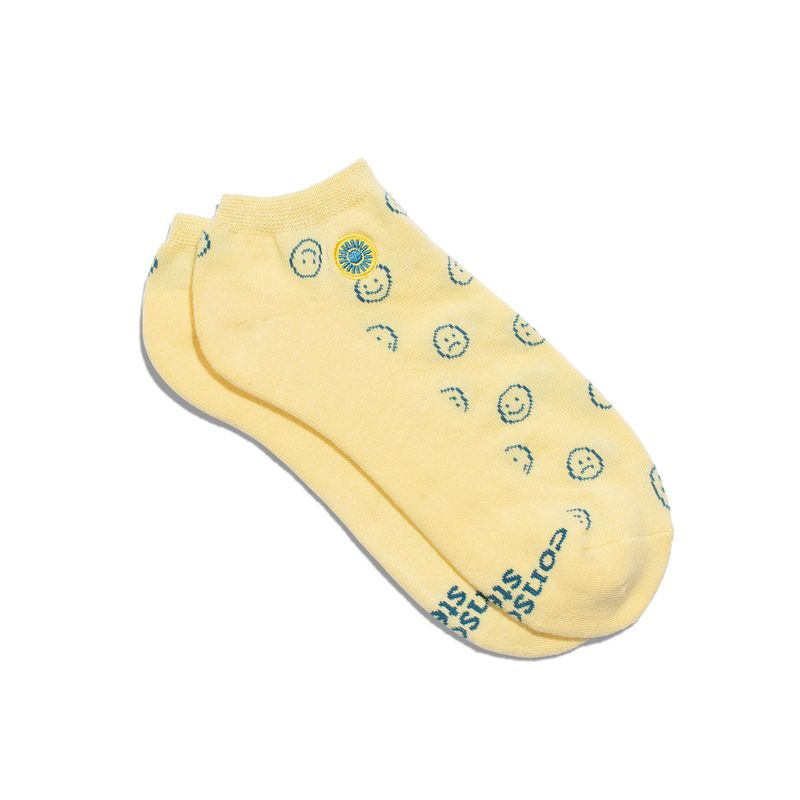 Socks that Support Mental Health, Yellow, Ankle, Medium