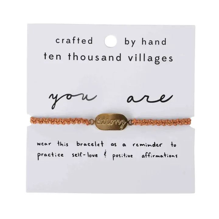 Affirmation Bracelet - You Are Strong, Nepal